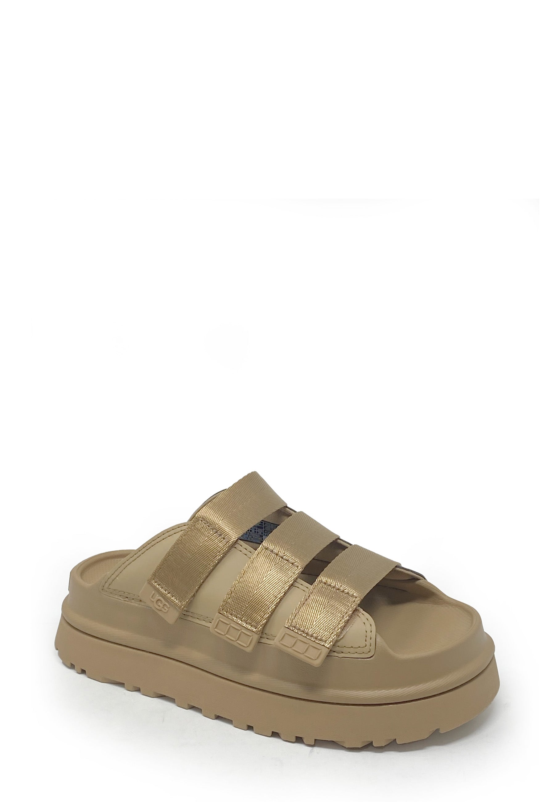 Golden Glow Slide Mules | Dark sand