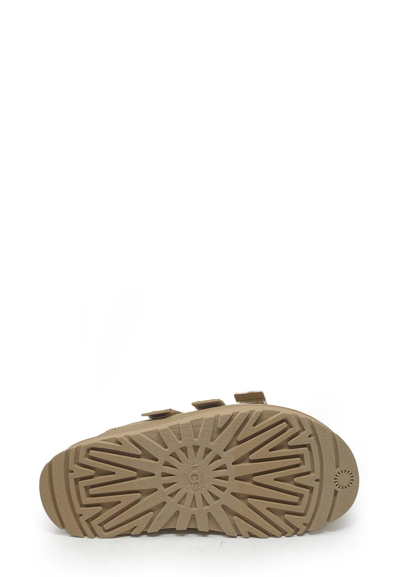 Golden Glow Slide Mules | Dark sand
