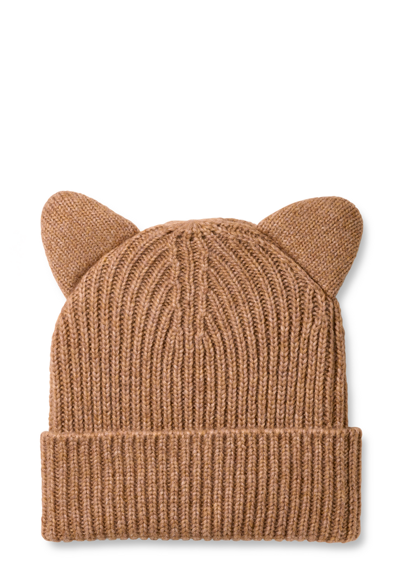 Kids Chunky Cat Beanie | Camel