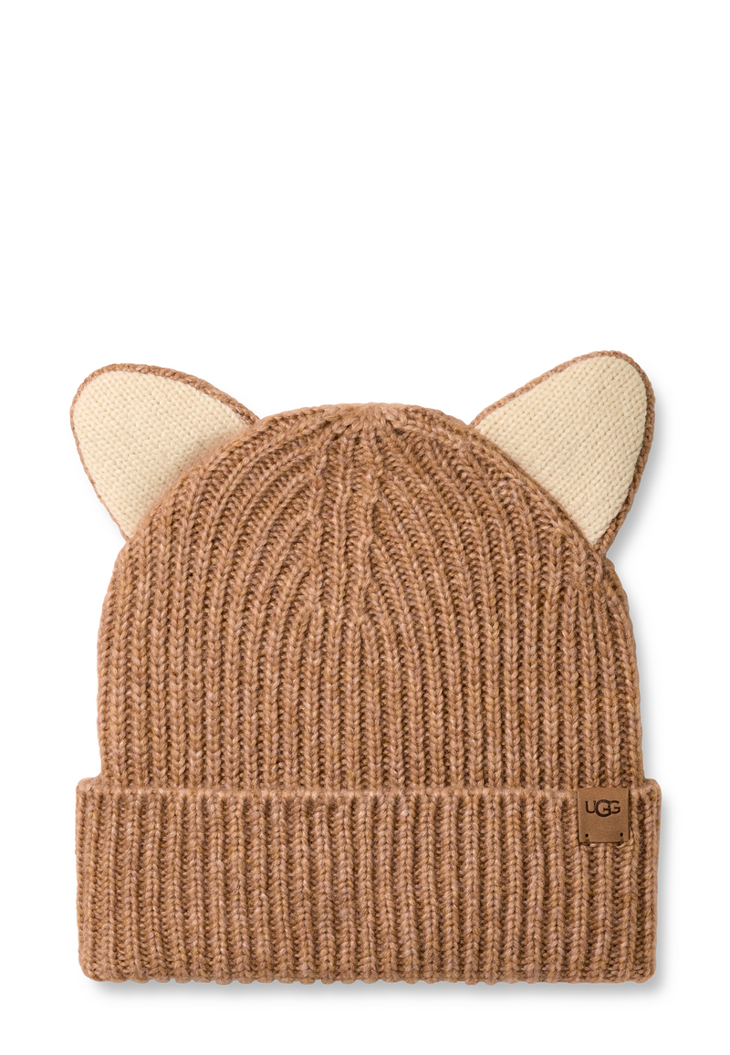 Kids Chunky Cat Beanie | Camel