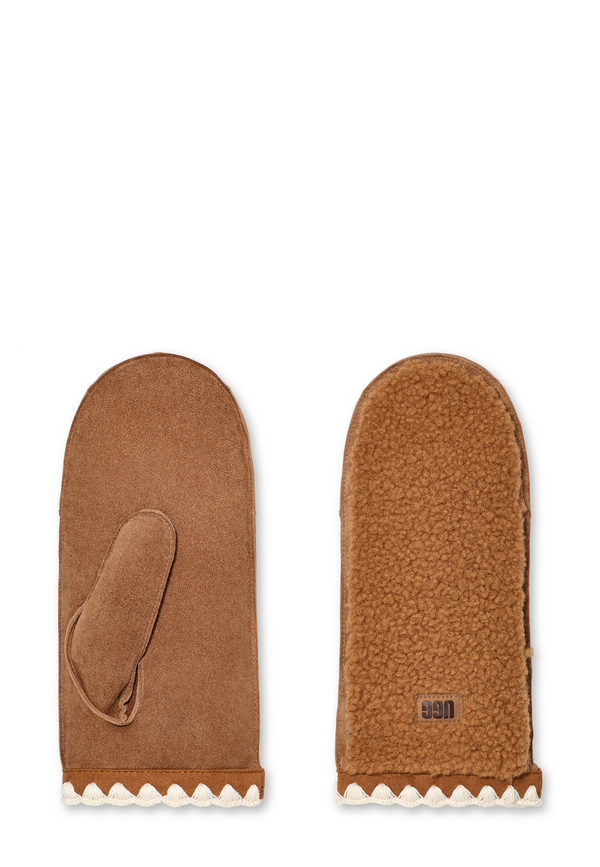 Uggfluff Scalloped Fäustlinge | Chestnut