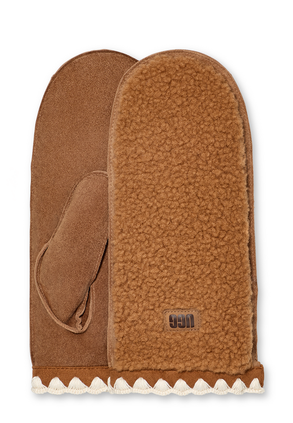 Uggfluff Scalloped Fäustlinge | Chestnut