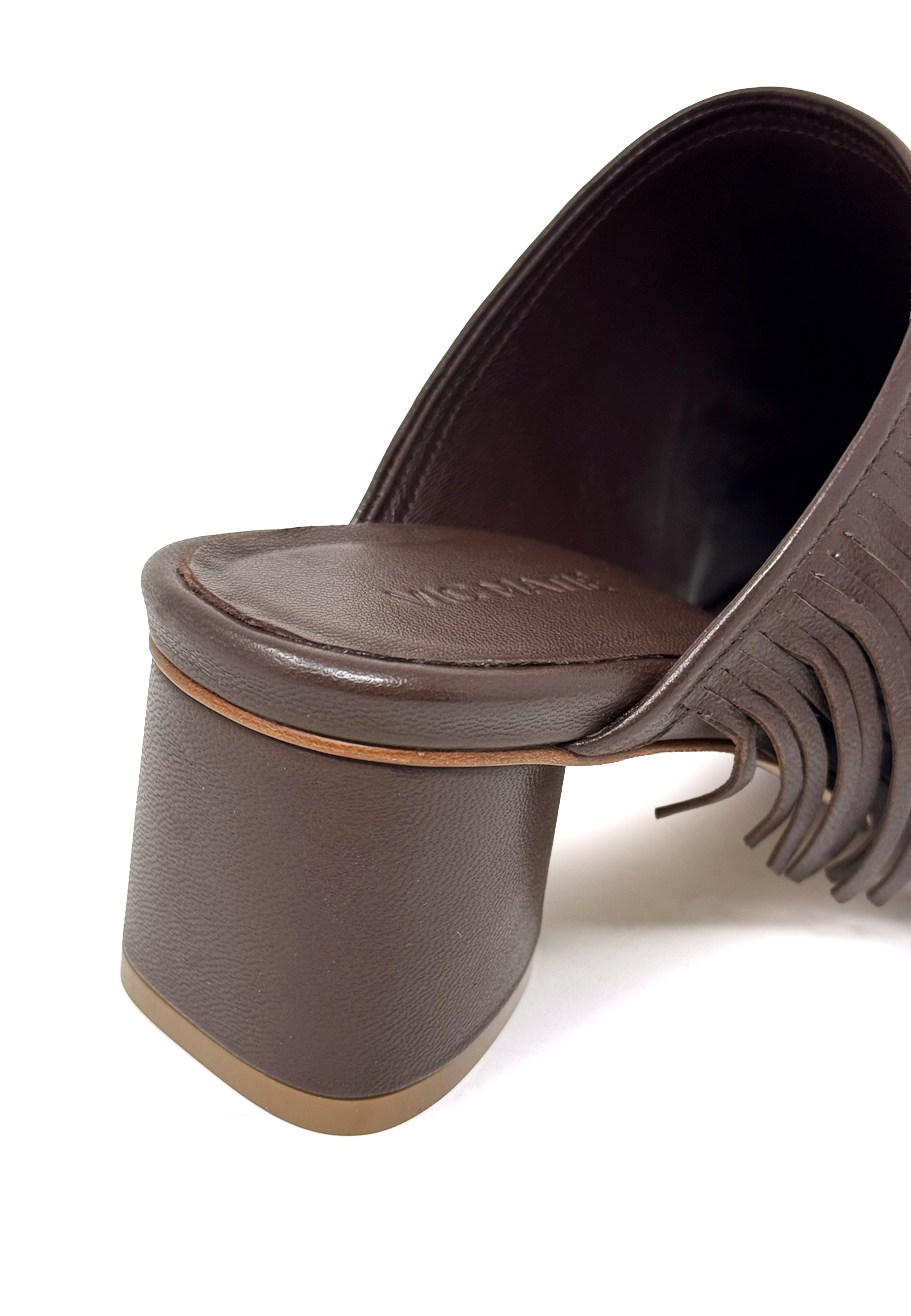 1K5602D Fringed Heel Mule | Brown