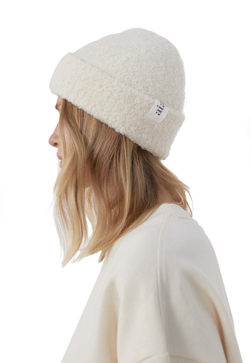 Krøllet Beanie | ecru