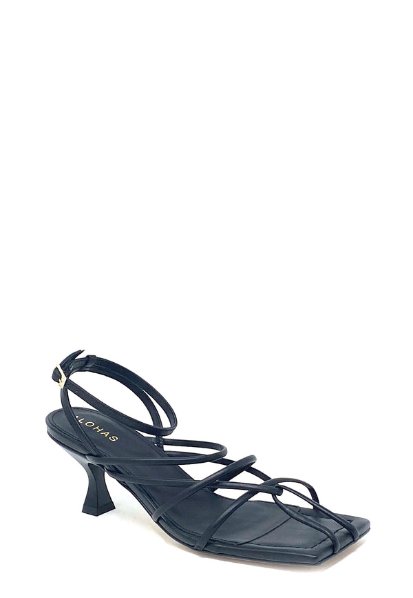 Ginza sandal med stropper | Sort