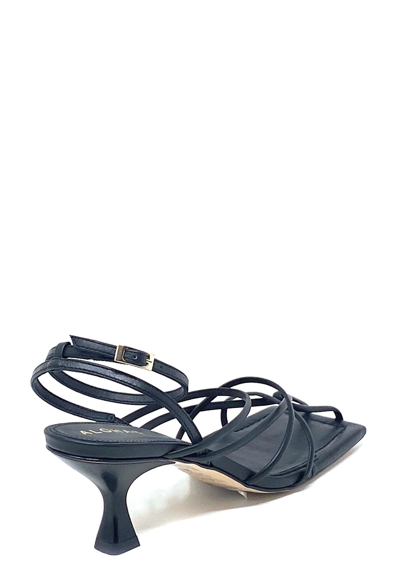 Ginza sandal med stropper | Sort