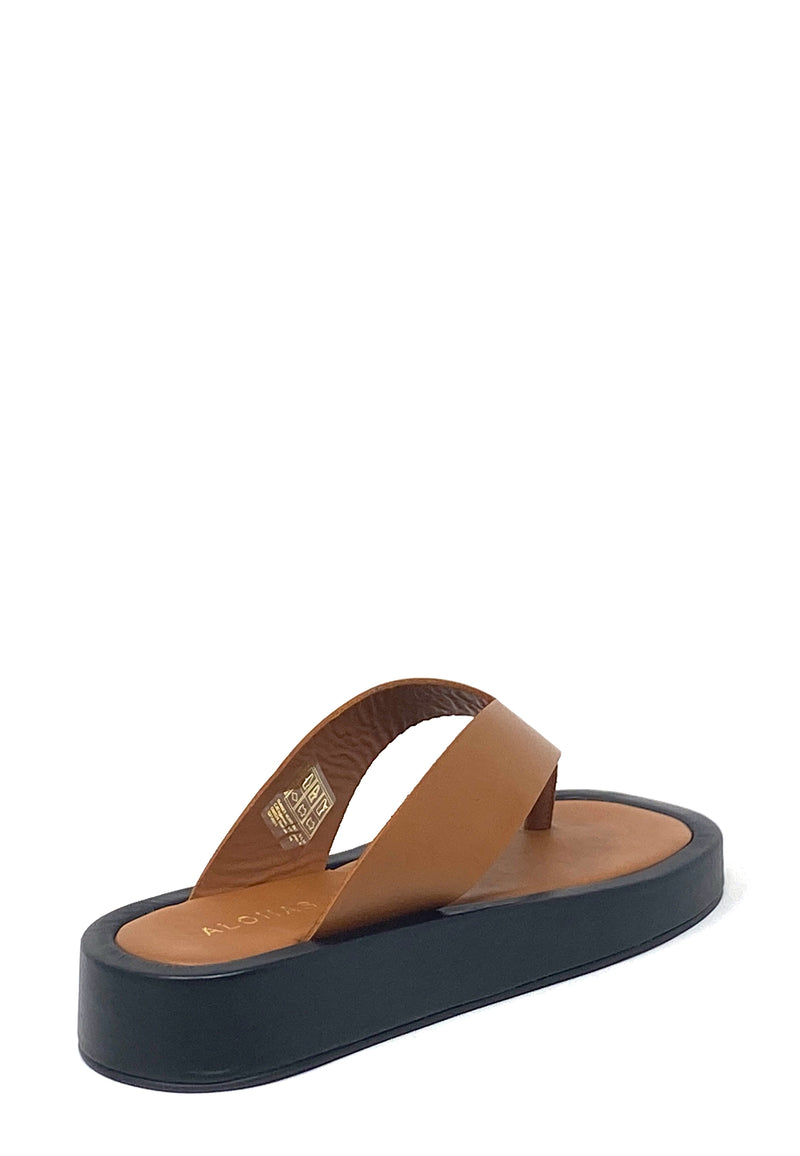 Overskyet flip-flop sandal | Tan sort