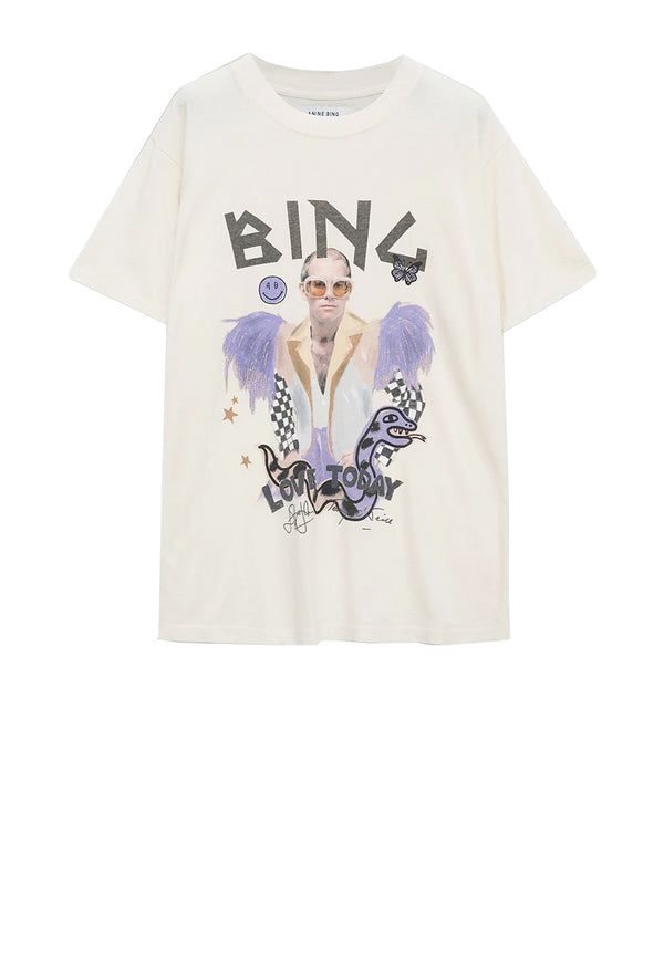 Lili AB x I Scream Color Elton John T-Shirt | Washed Black