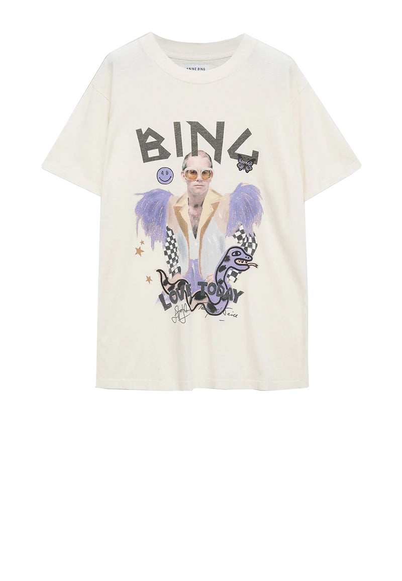 Lili AB x I Scream Color Elton John T-shirt | Vasket sort
