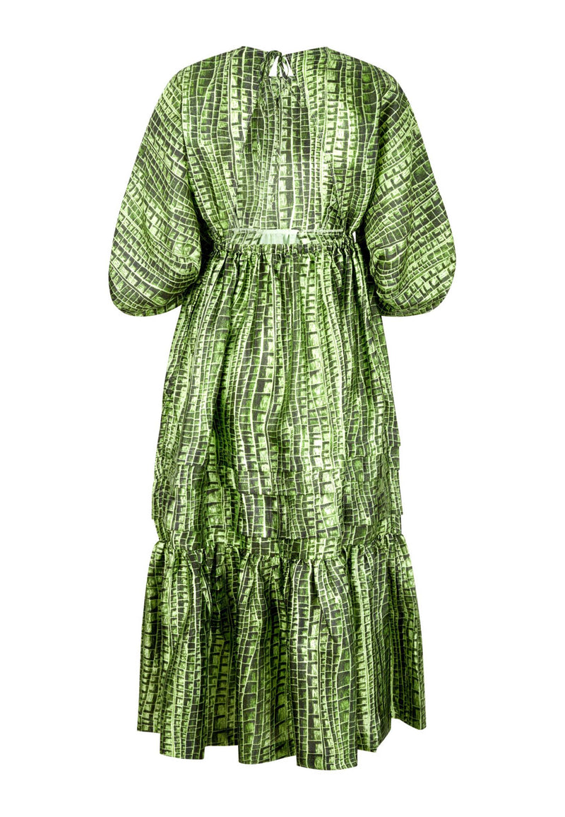 Adeline midi dress | Green reptile