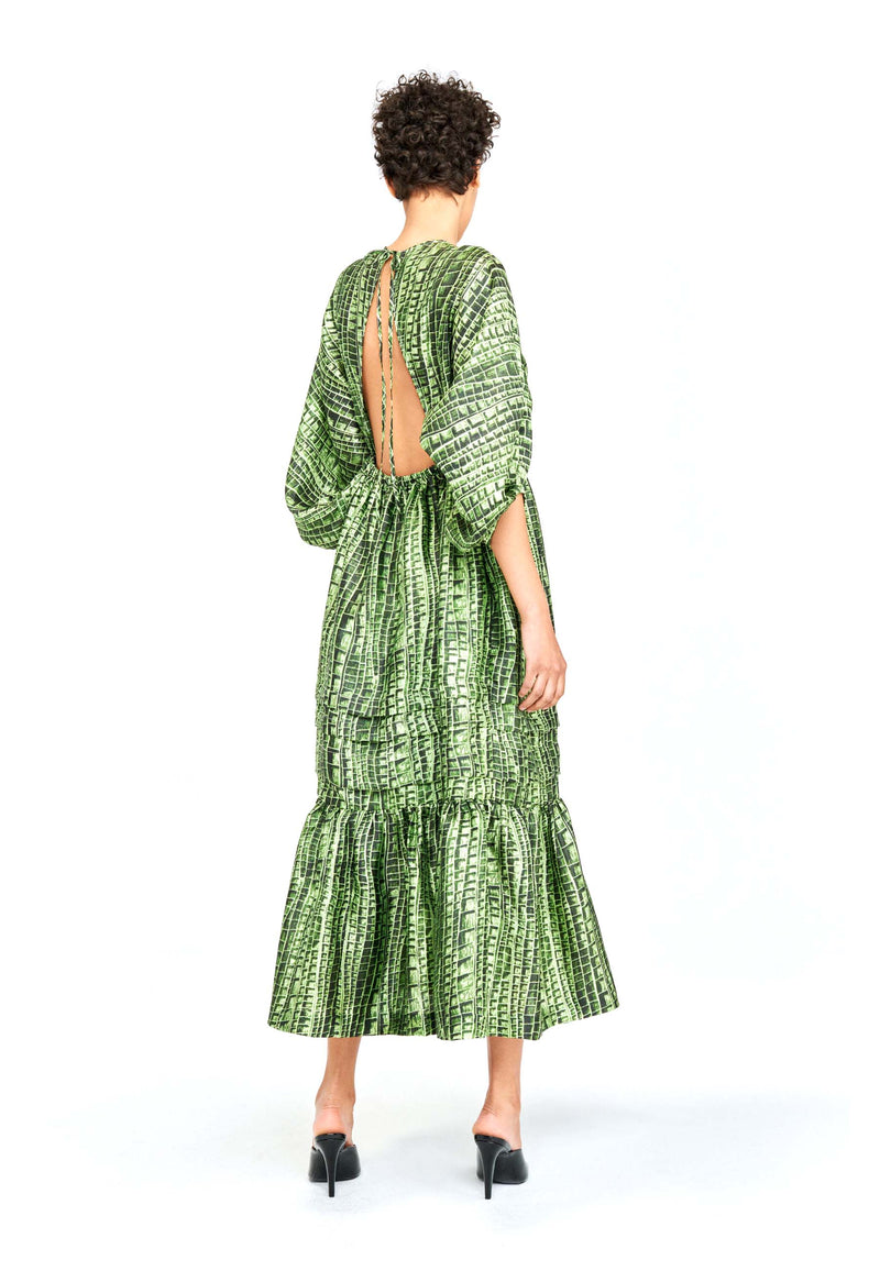 Adeline midi dress | Green reptile