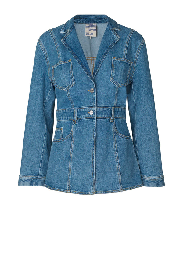 Beatrix denim blazer | Vasket lyseblå