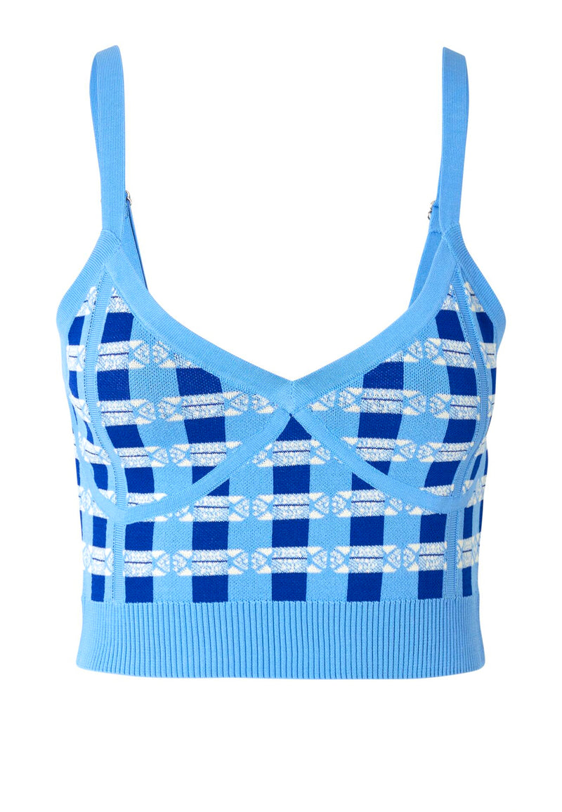 Cyprus knit top | Blue Check