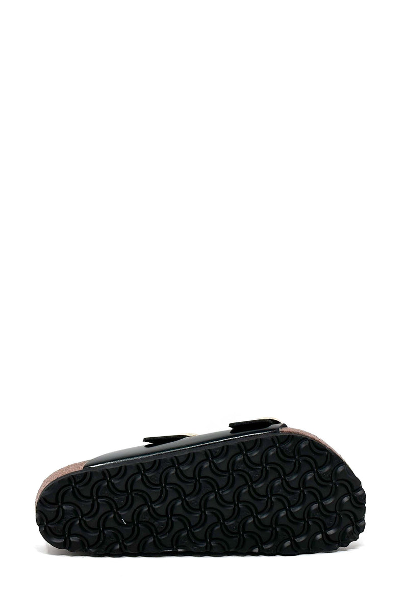 Arizona Big Buckle Mules | High Shine Black