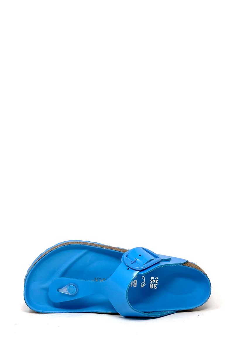 Gizeh Big Buckle Flip Flops | High shine sky blue