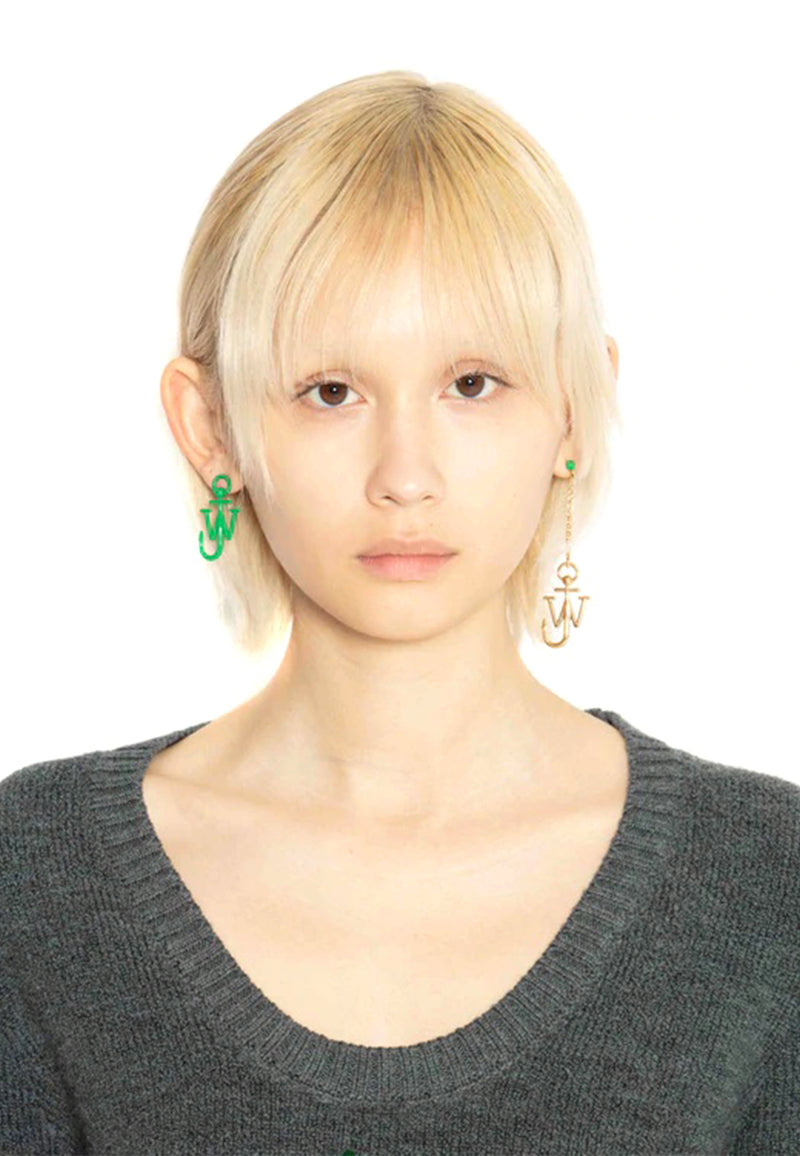 Asymmetric Anchor Earring | Green