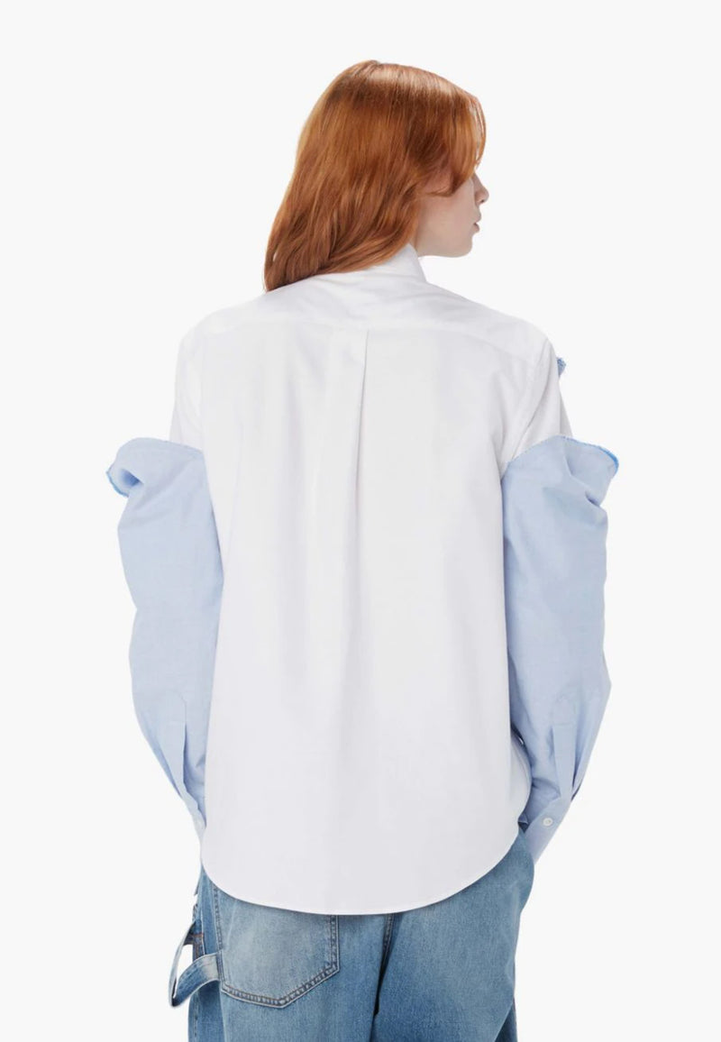 double layer blouse | BlueWhite