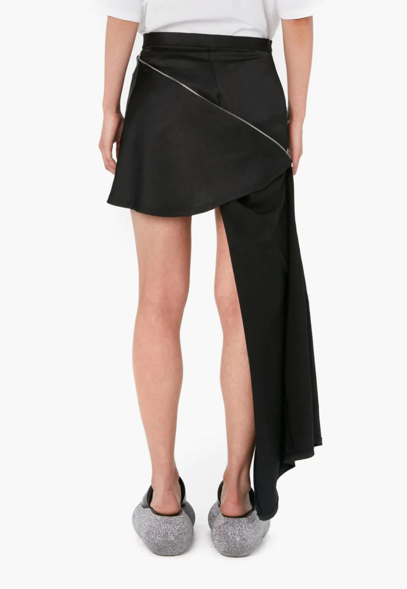 Zip Detail Mini Skirt | Black