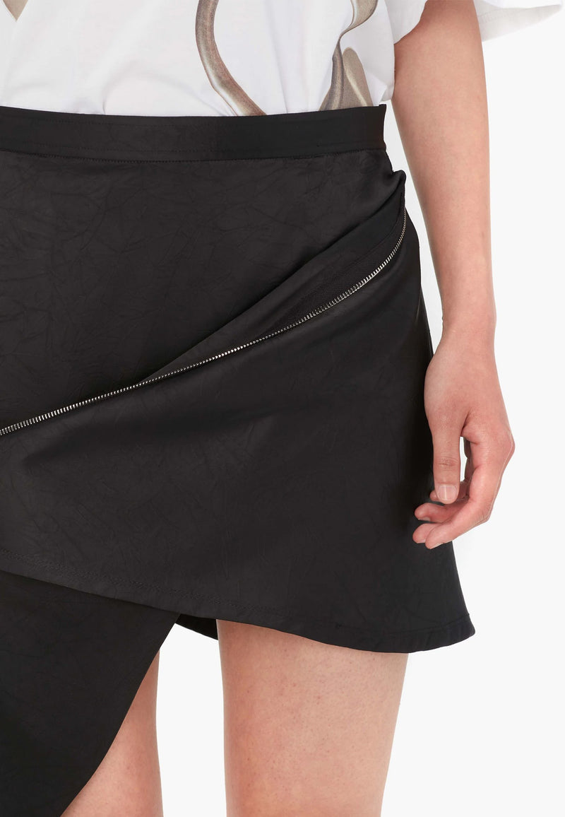 Zip Detail Mini Skirt | Black