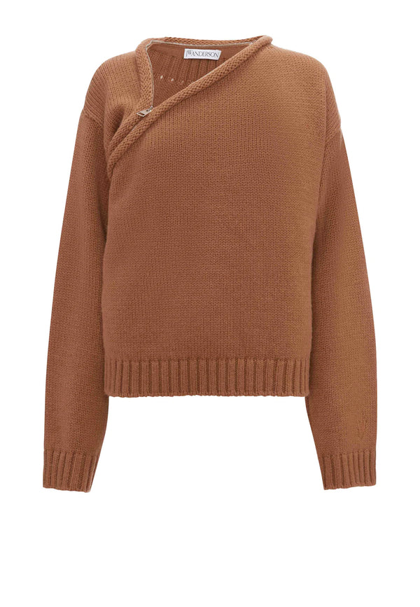 Zip Neckline Sweater | camel