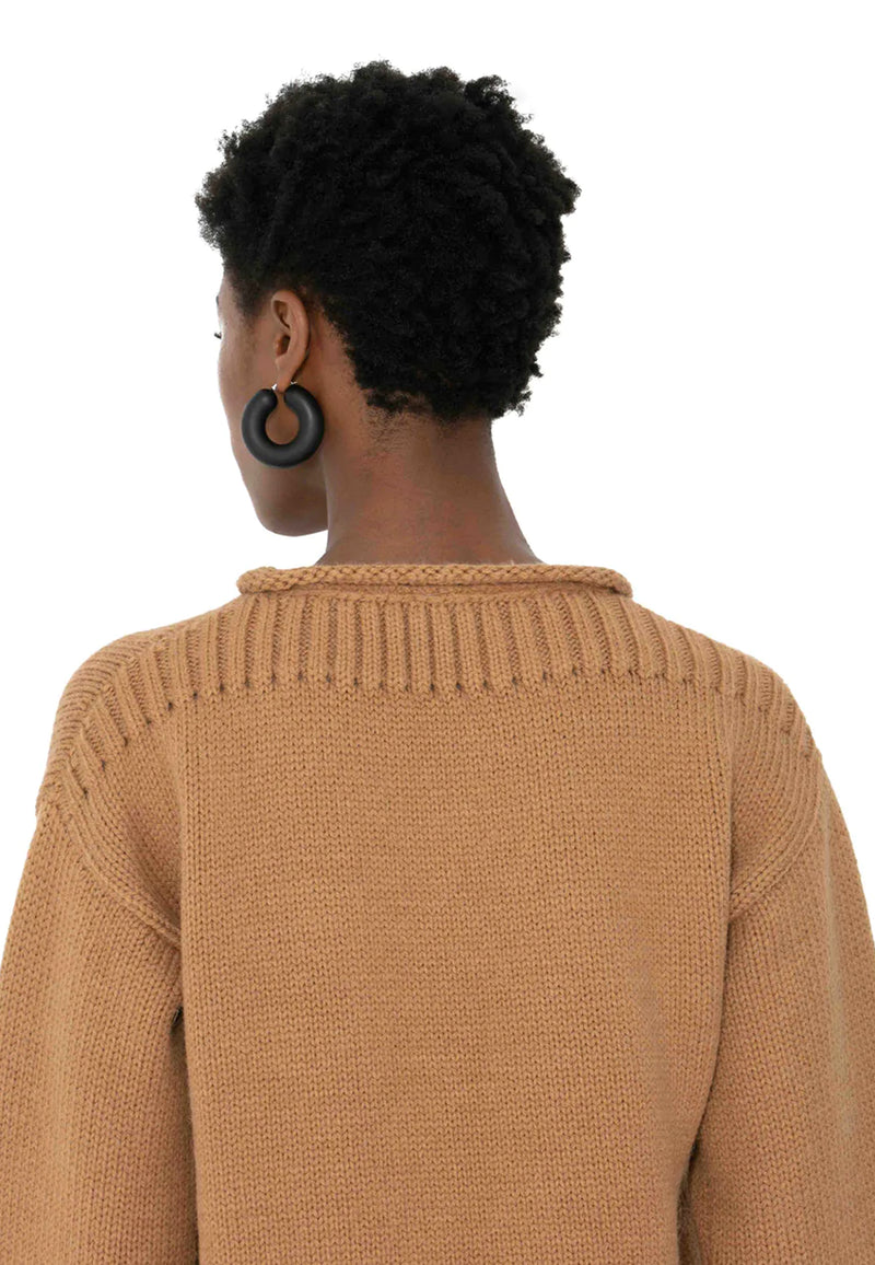Zip Neckline Sweater | camel