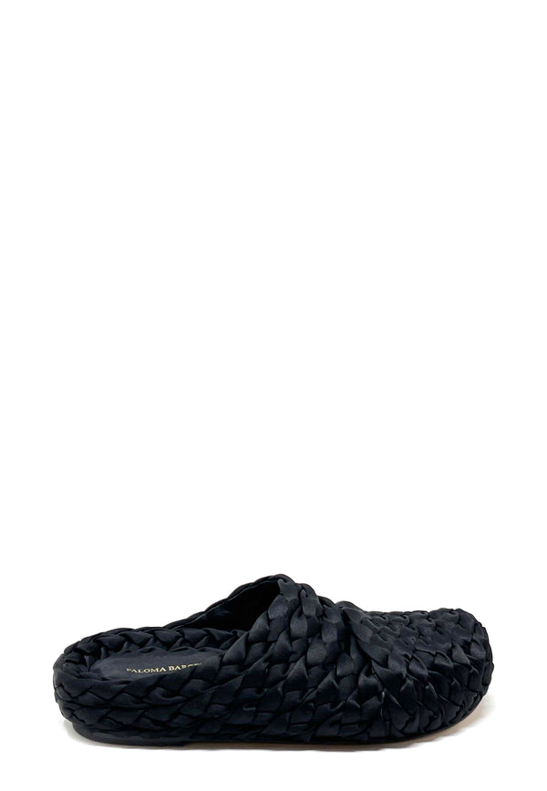 Walid Satin Mule | Black