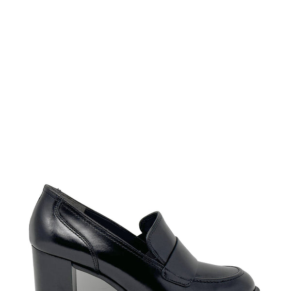 3784 high heel loafers Black