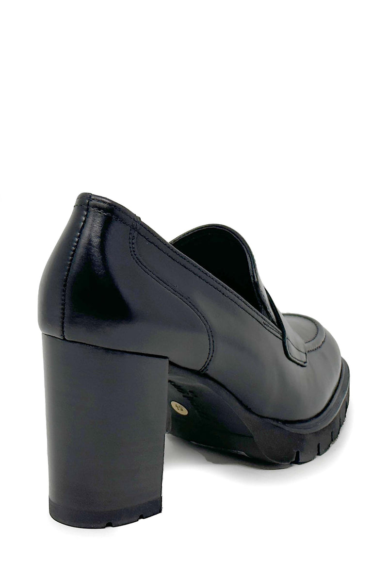 3784 high heel loafers | Black