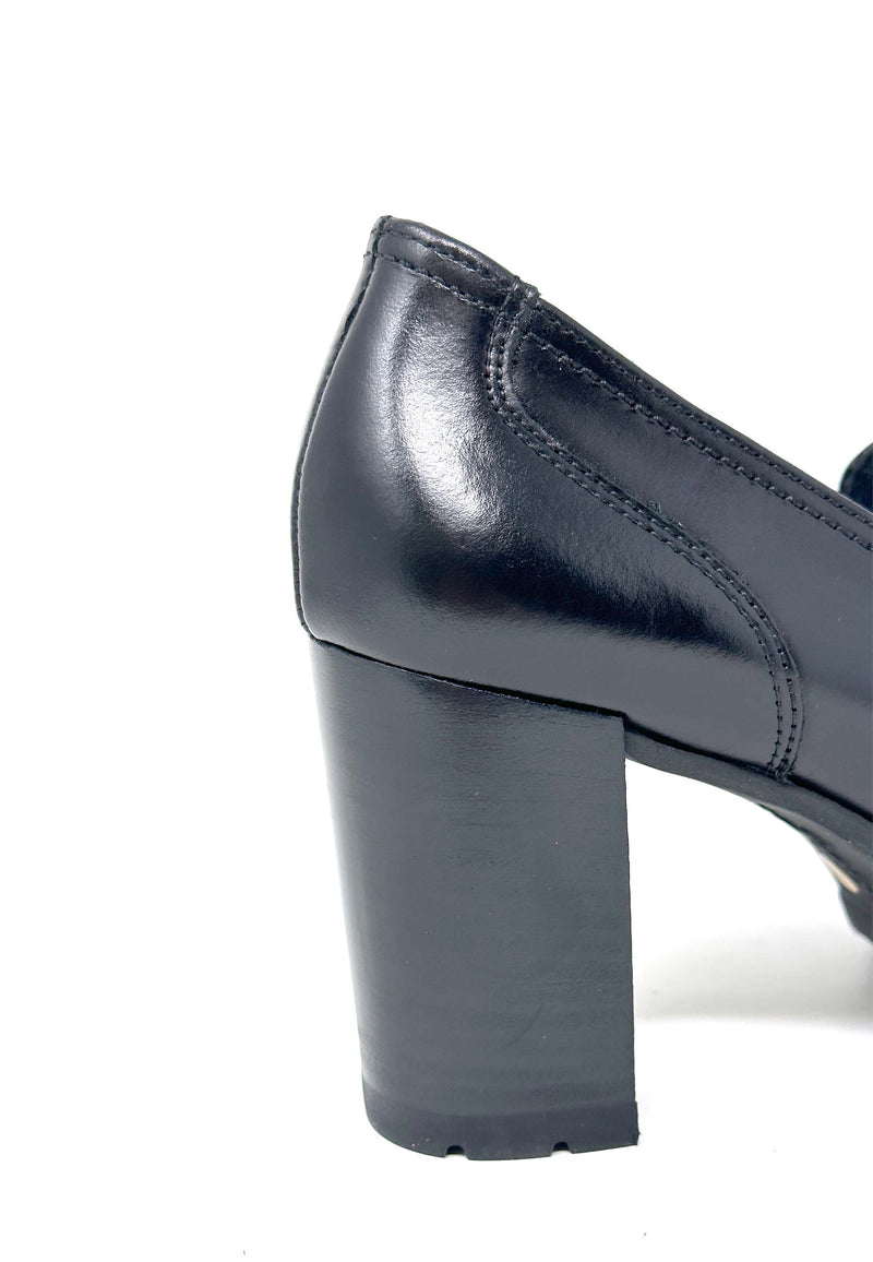 3784 high heel loafers | Black