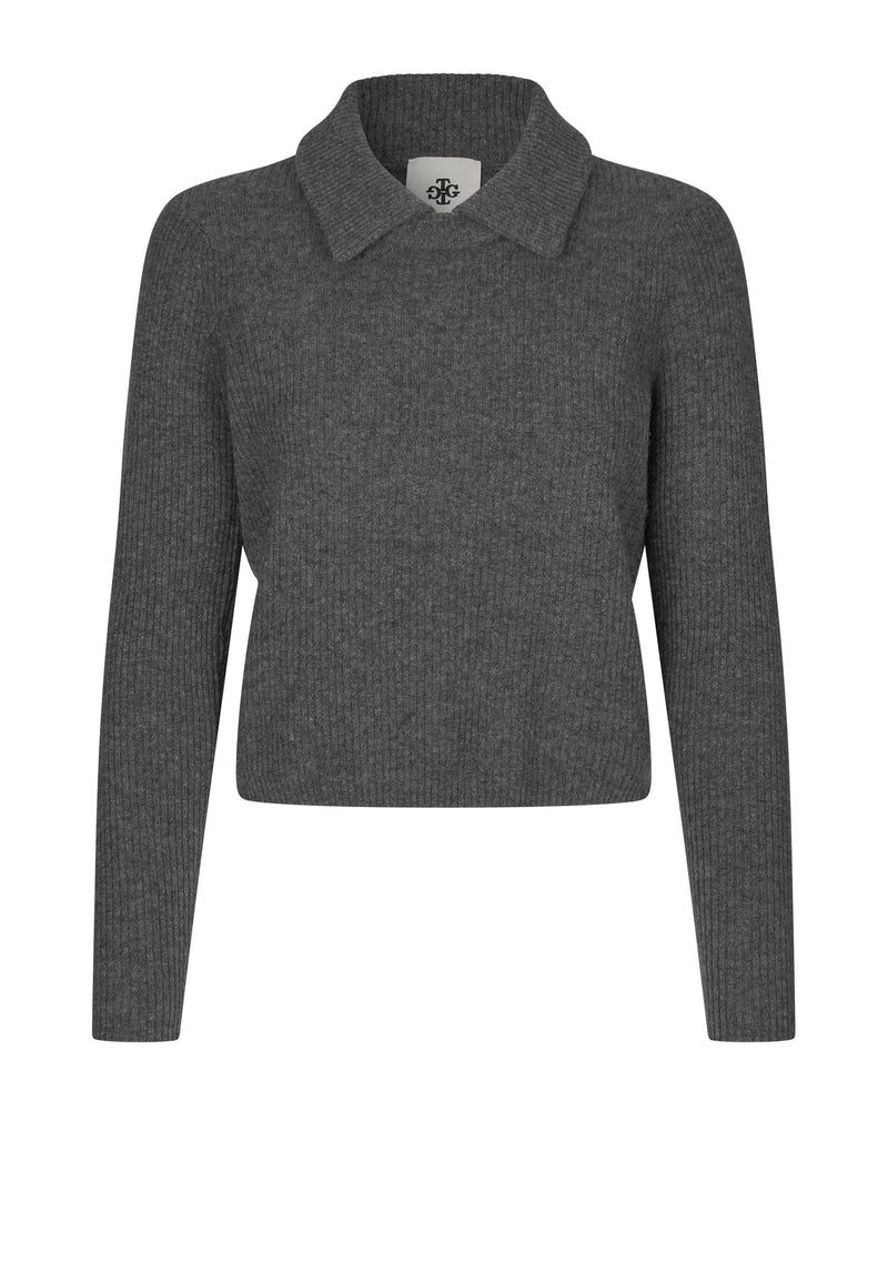 Como Collar Pullover | Grey Melange