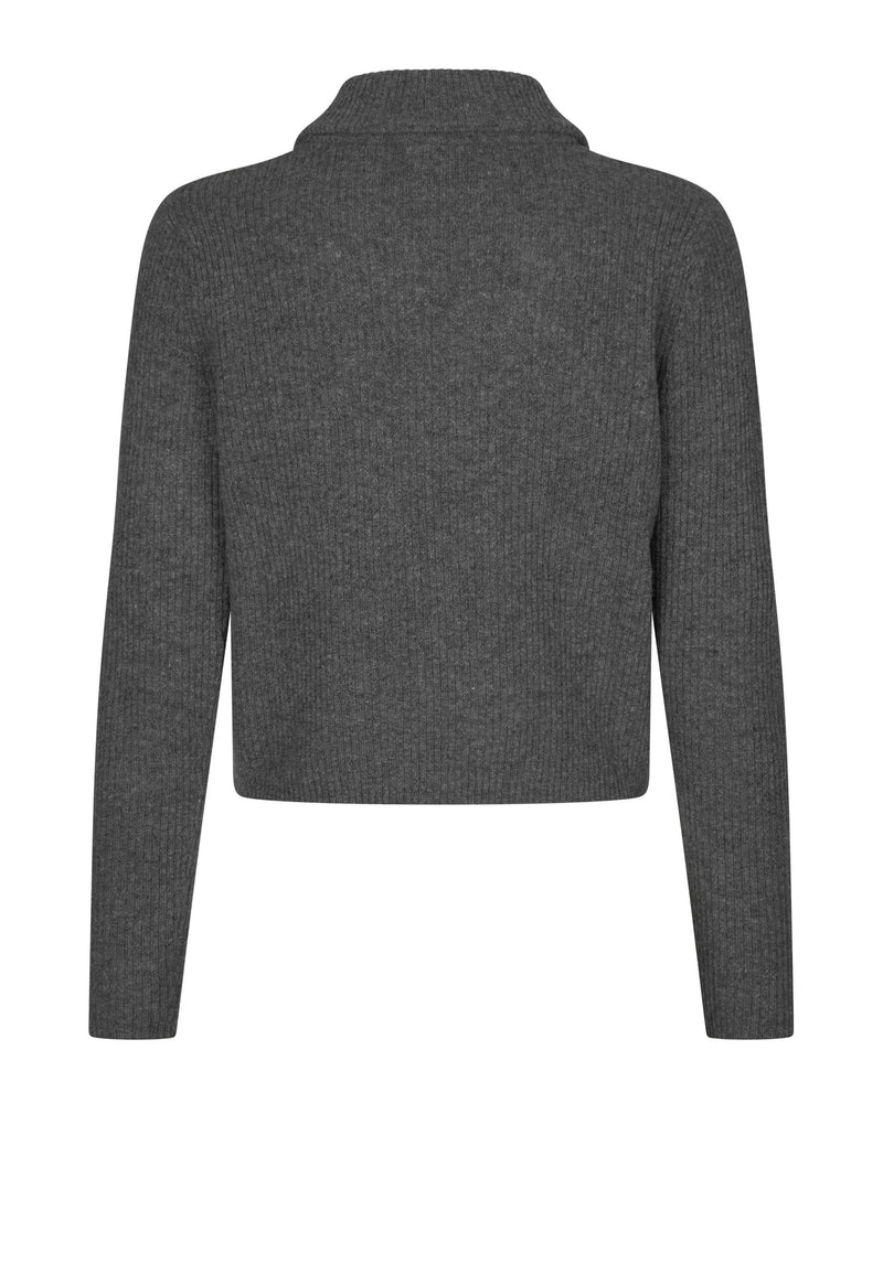 Como Collar Sweater | Gray melange