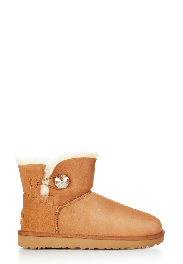 Mini Bailey Button Bling Boots | Chestnut Gold