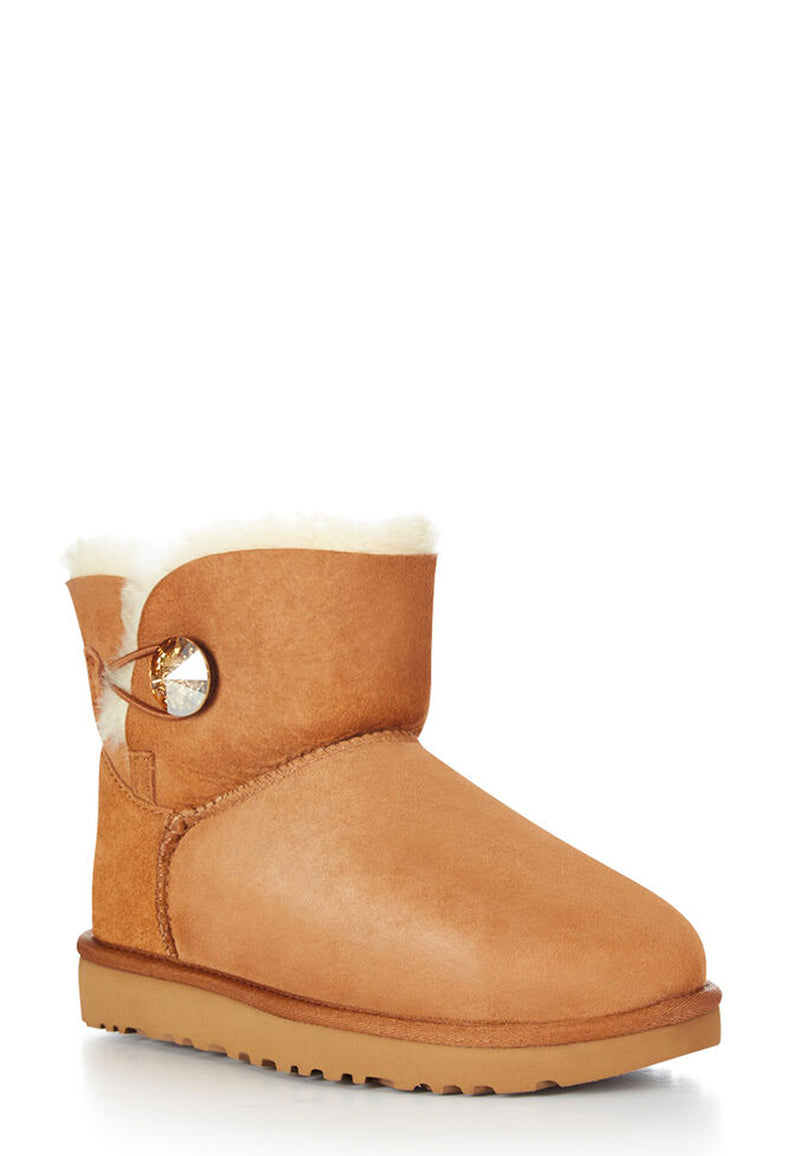 Mini Bailey Button Bling Boots | Chestnut Gold