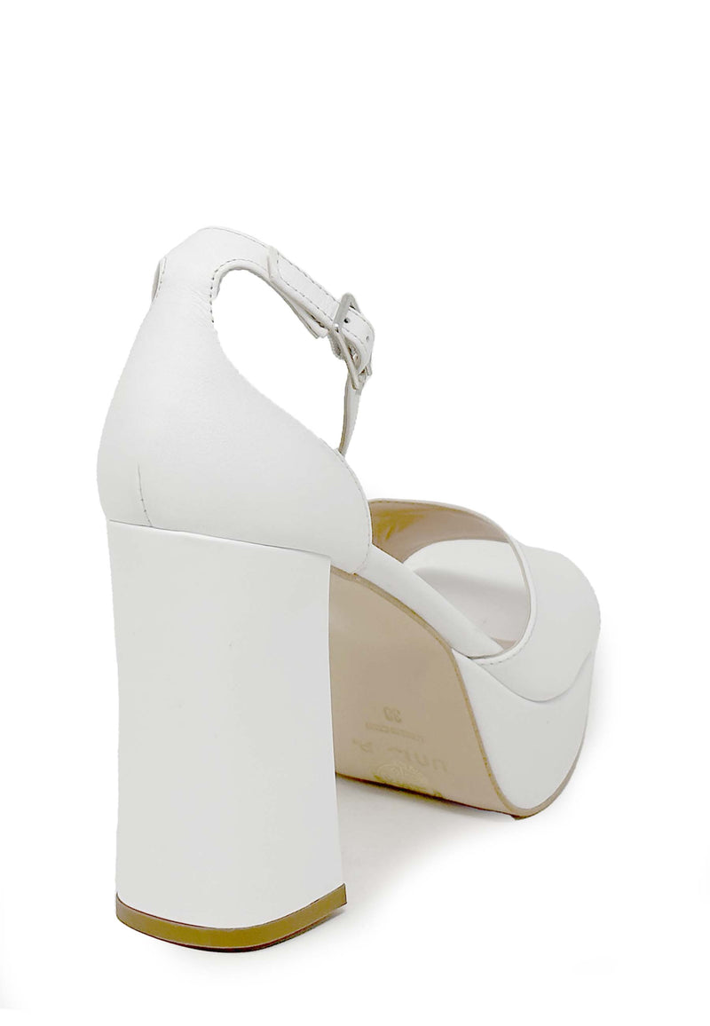 Sædvanlig højhælet sandal | hvid