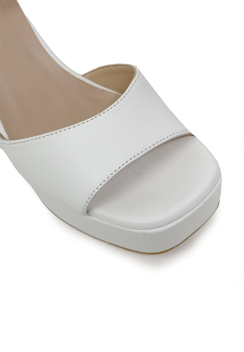 Sædvanlig højhælet sandal | hvid