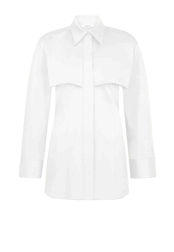 trench blouse | White