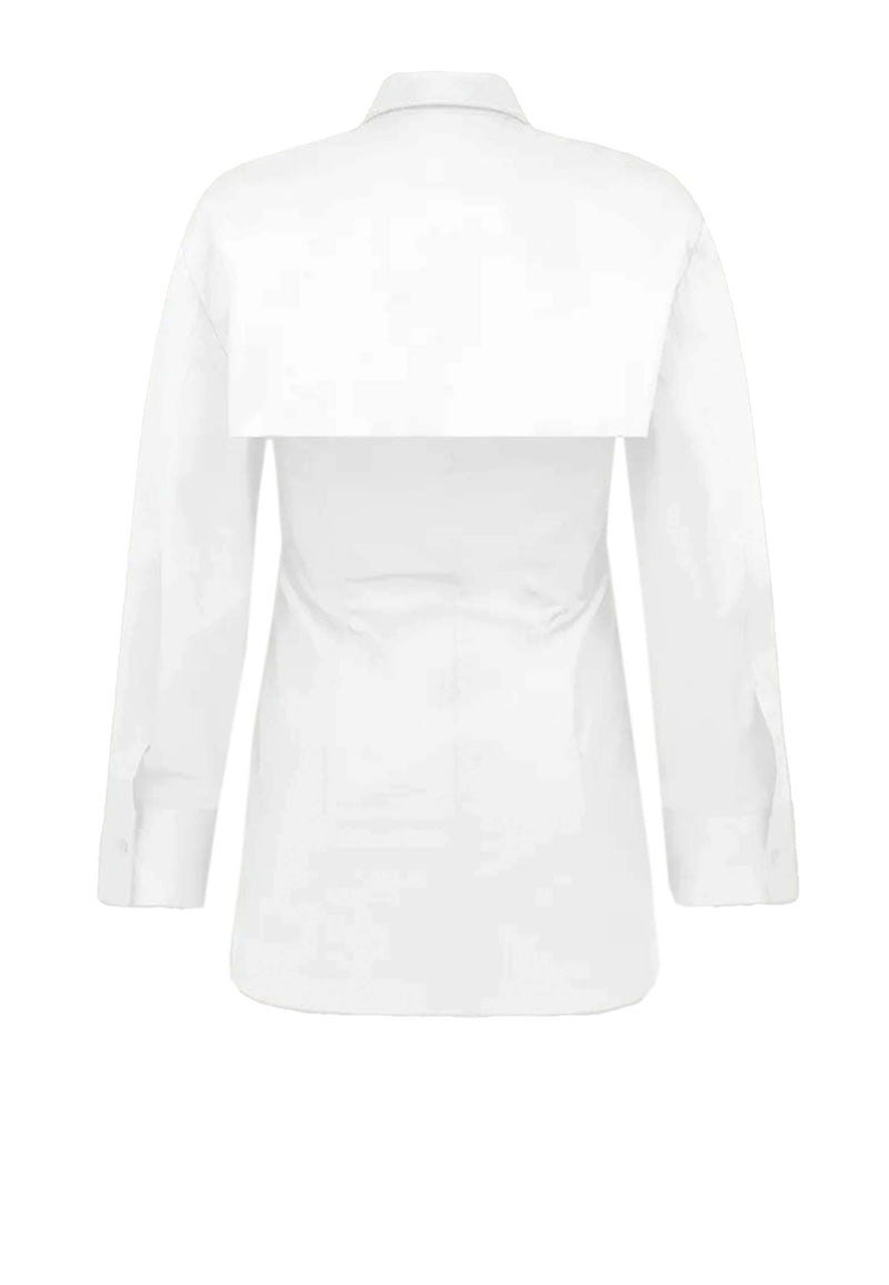 trench blouse | White